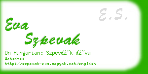eva szpevak business card